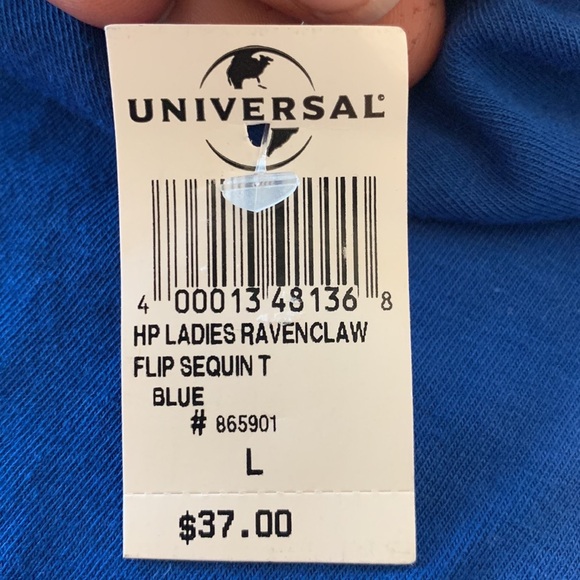 Harry Potter RAVENCLAW Women's Glitter Blue T-Shirt - Picture 8 of 11